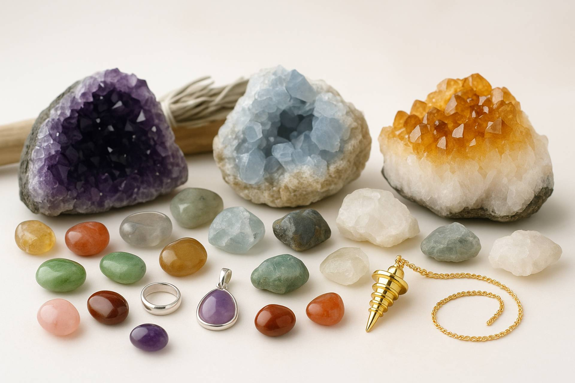 La propuesta mayorista de UniArt Minerales abarca gemas, amuletos y piezas de joyería esotérica